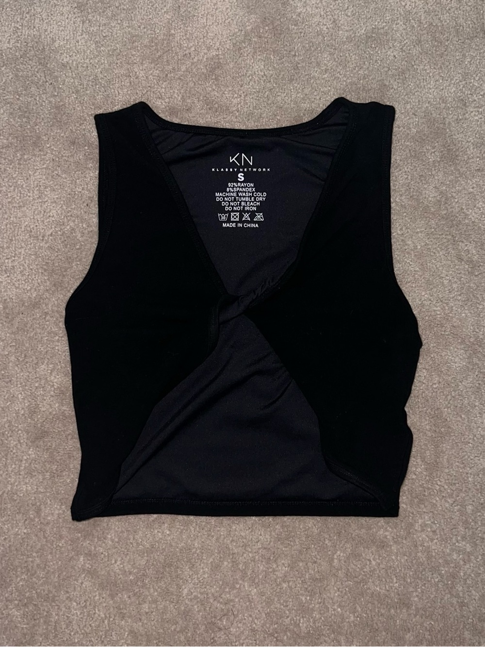 Klassy Network Black Twist Front Crop Top S